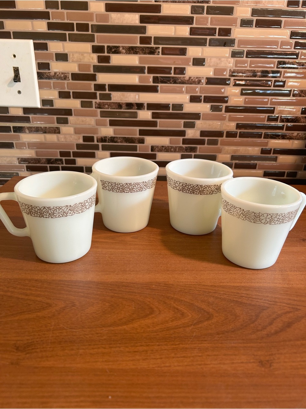 Vintage Pyrex Woodland Mug Set of 4